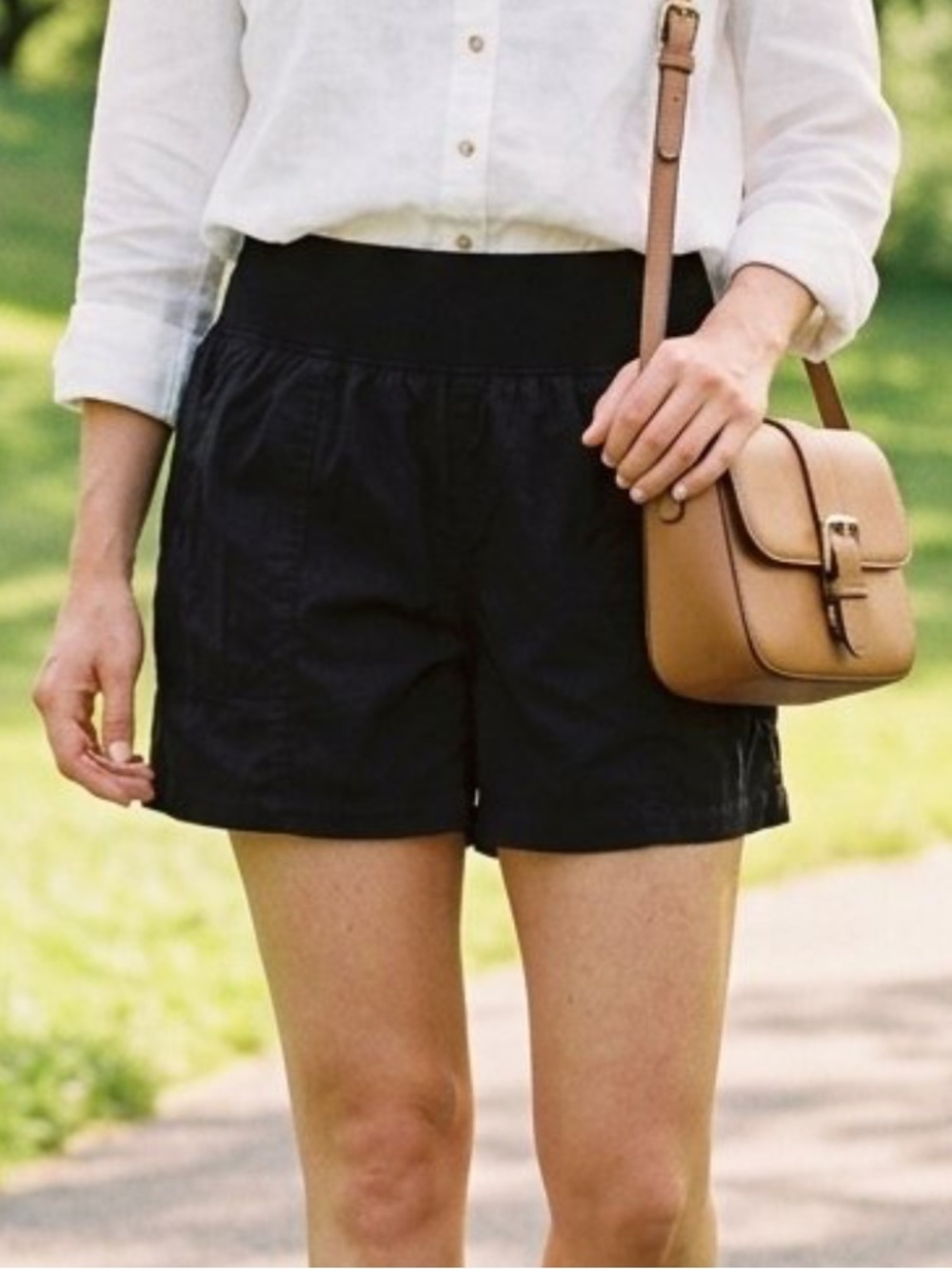 Sam’s Member’s Mark Tencel Wide Waistband Black Women’s Pull-On Shorts
